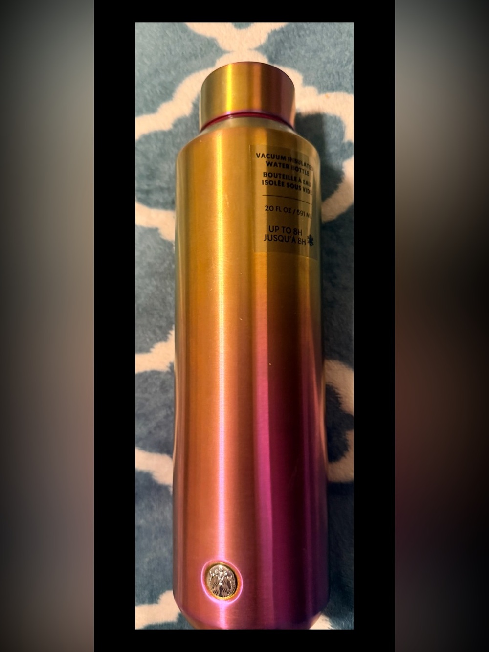Iridescent Gold to Pink Starbucks Stainless Steel Vacuum Water Bottle